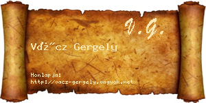 Vácz Gergely névjegykártya